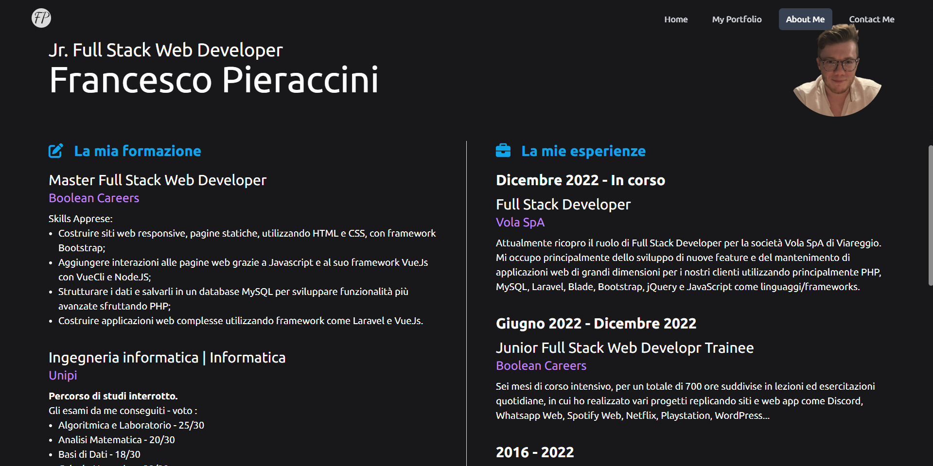 Screenshot del progetto FP.IT 1.0